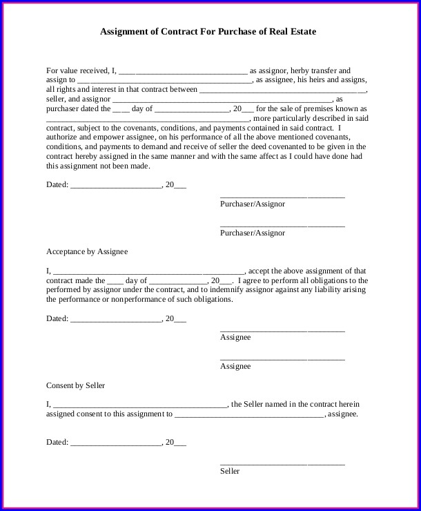 real estate assignment contract