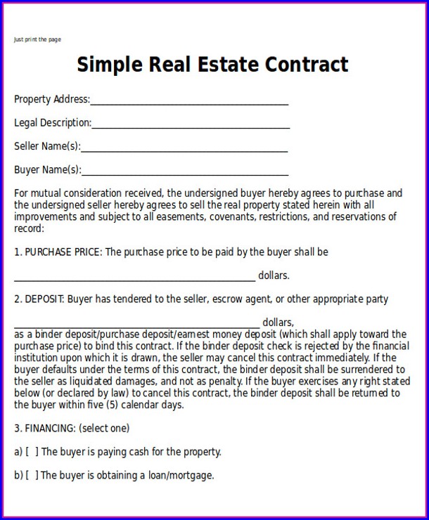 Real Estate Contract Template Free Real Estate Contract Template Free