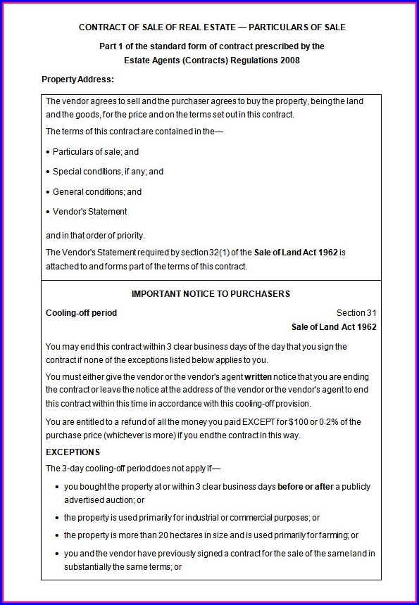 Real Estate Contract Template Real Estate Contract Template