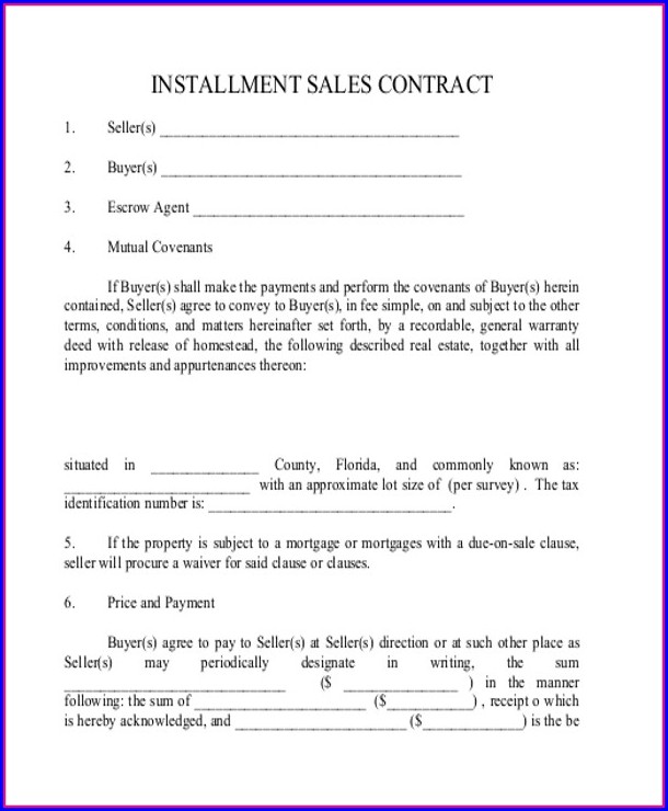 Real Estate Installment Sales Contract Template Real Estate Installment Sales Contract Template