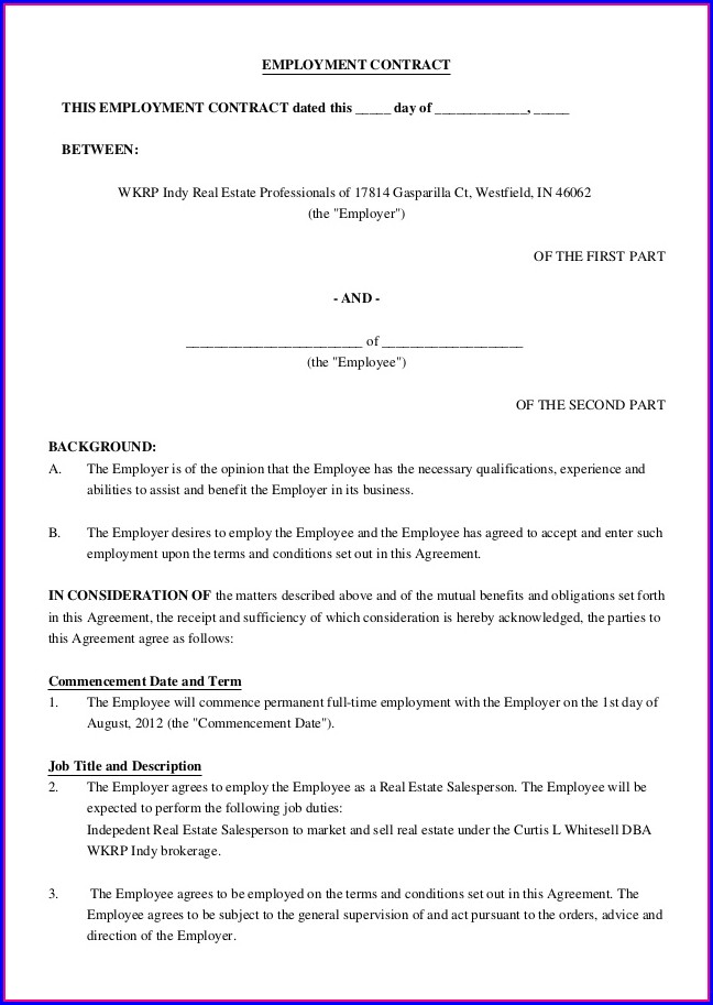 Real Estate Team Contract Template Real Estate Team Contract Template