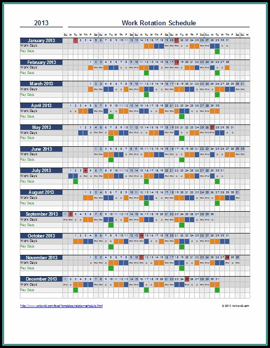 Rotating Schedule Template Rotating Schedule Template
