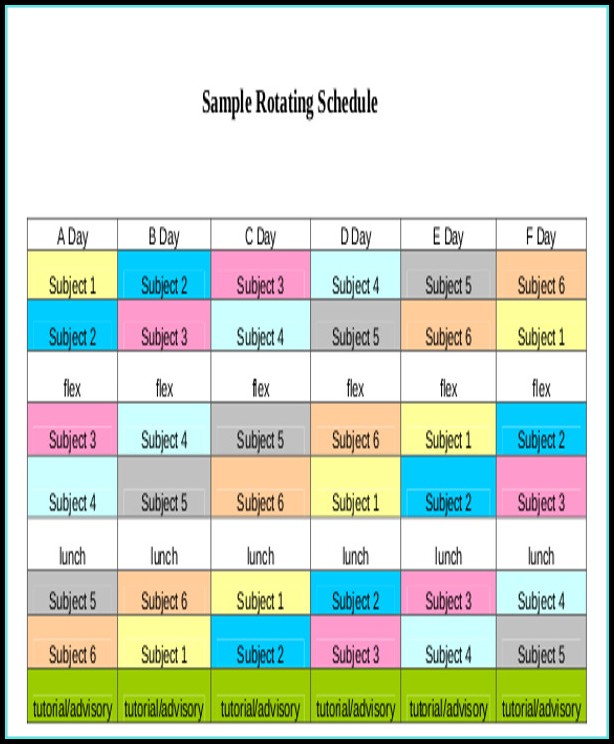 Rotating Weekend Schedule Template Rotating Weekend Schedule Template