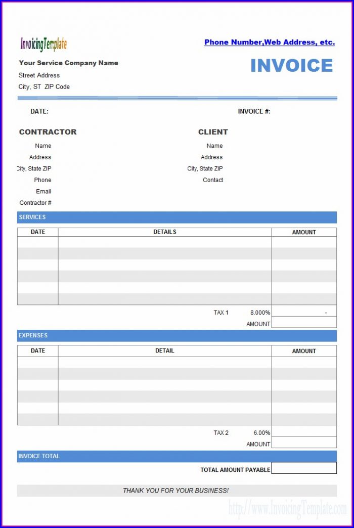 Software Contractor Invoice Template Software Contractor Invoice Template