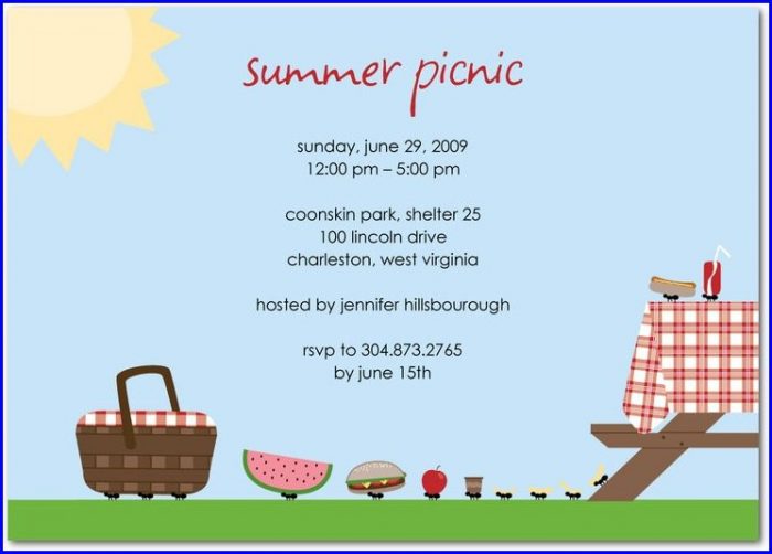 Summer Picnic Invitation Template Summer Picnic Invitation Template
