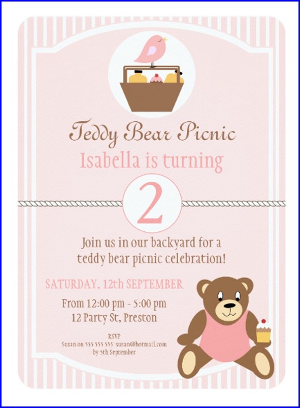 Teddy Bear Picnic Invitation Template Free Teddy Bear Picnic Invitation Template Free