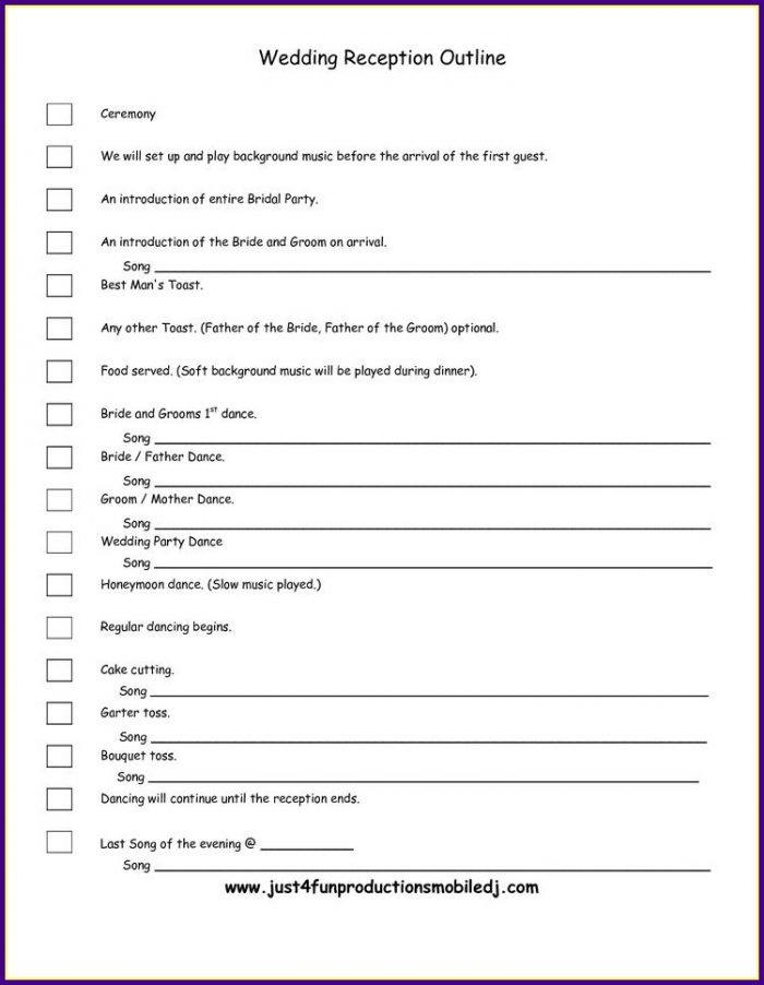 Wedding Reception Planner Template Wedding Reception Planner Template