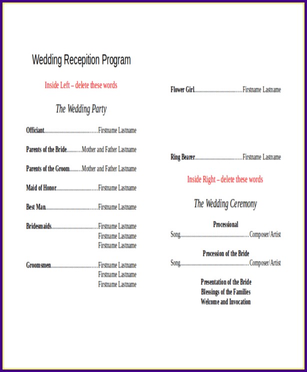 free wedding program template that can be printed templates 1