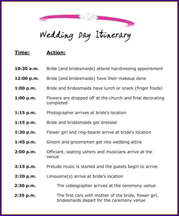 Wedding Reception Schedule Of Events Template Wedding Reception Schedule Of Events Template
