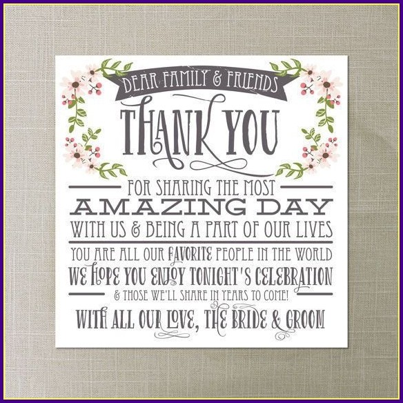 Wedding Reception Thank You Card Template Wedding Reception Thank You Card Template
