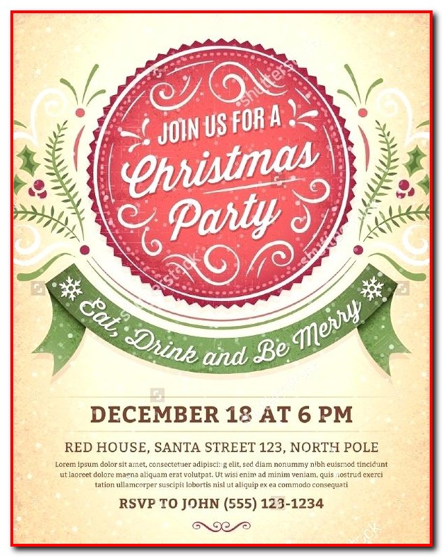 Christmas Party Invitation Template For Word Christmas Party Invitation Template For Word