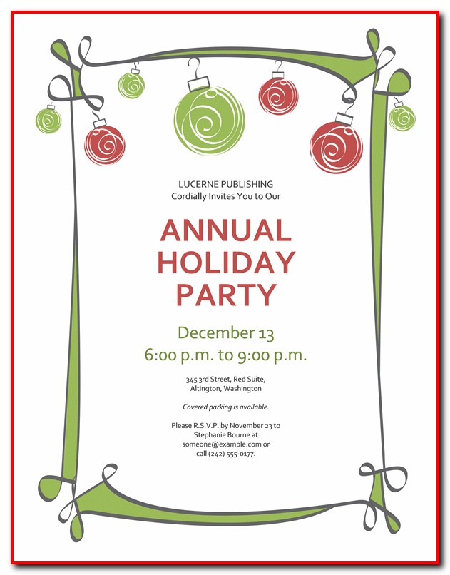 Christmas Party Invitation Template Christmas Party Invitation Template