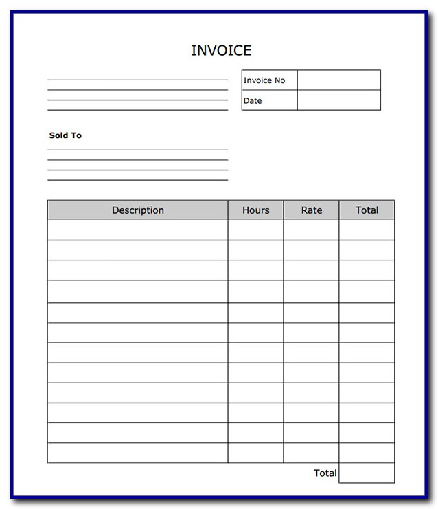 Free Blank Invoice Form To Print Free Blank Invoice Form To Print
