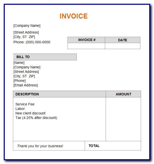 Free Blank Invoice Template Uk Free Blank Invoice Template Uk