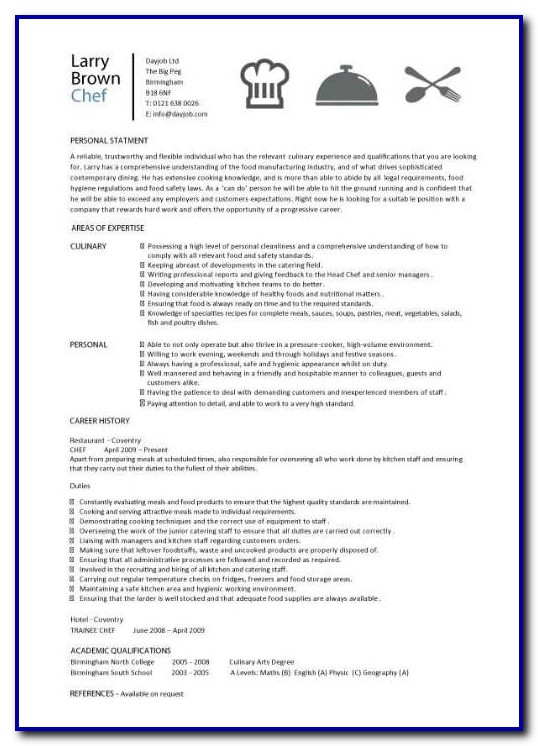 Free Chef Resume Templates Microsoft Word Free Chef Resume Templates Microsoft Word