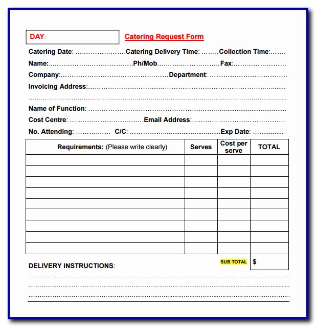 Free Printable Catering Invoice Template Free Printable Catering Invoice Template