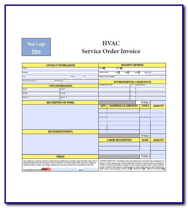 Free Printable Hvac Invoice Template Free Printable Hvac Invoice Template