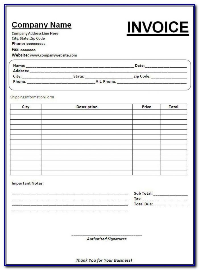 Free Printable Invoice Template Online Free Printable Invoice Template Online