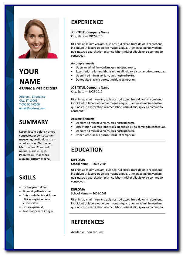 Free Resume Templates Microsoft Word Free Resume Templates Microsoft Word