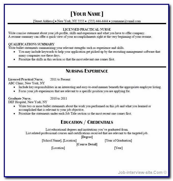 Lpn Nursing Resume Template Free Lpn Nursing Resume Template Free