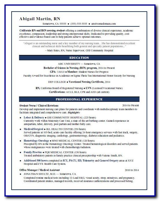 Nursing Student Resume Template Nursing Student Resume Template