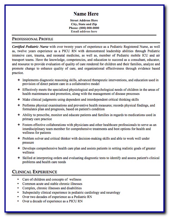 Professional Nursing Resume Template Professional Nursing Resume Template