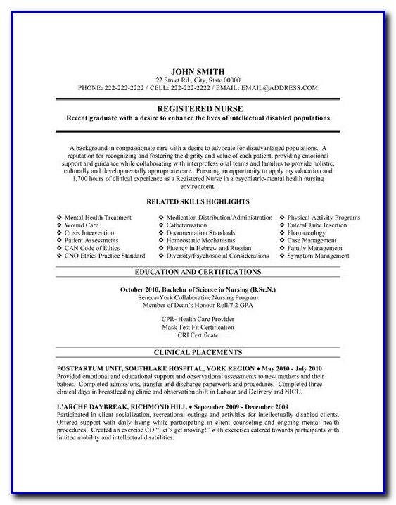 Resume Template For Nursing Resume Template For Nursing