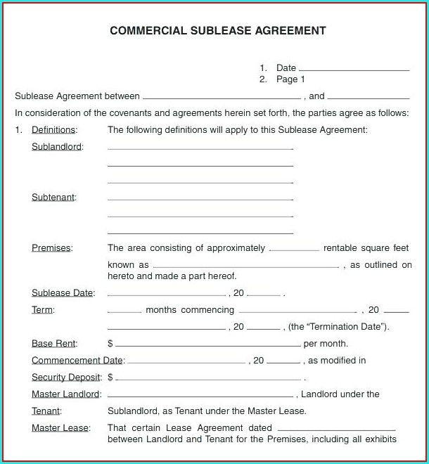 Commercial Sublease Agreement Template Word Uk Commercial Sublease Agreement Template Word Uk