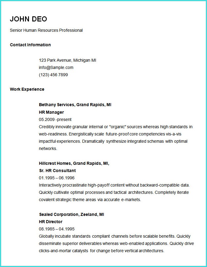 Download Simple Resume Templates Download Simple Resume Templates