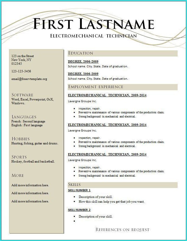Free Resume Templates And Download Free Resume Templates And Download