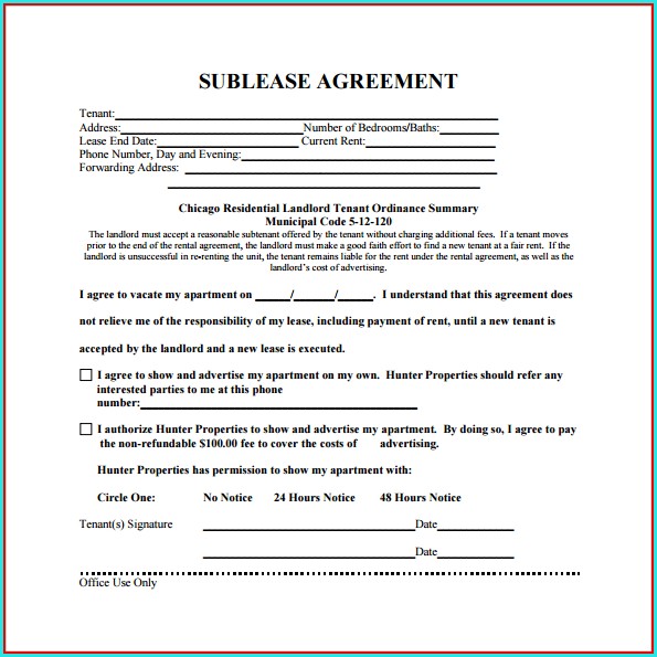Residential Sublease Agreement Template Free Residential Sublease Agreement Template Free