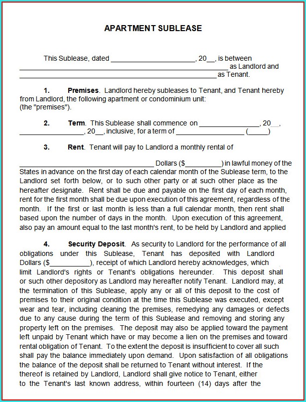 Residential Sublet Agreement Template Uk Residential Sublet Agreement Template Uk
