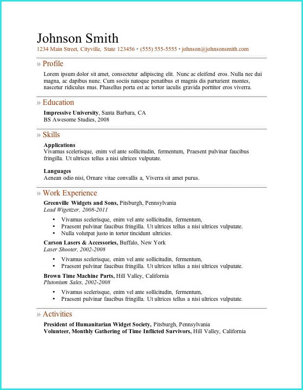 Resume Templates No Download Resume Templates No Download