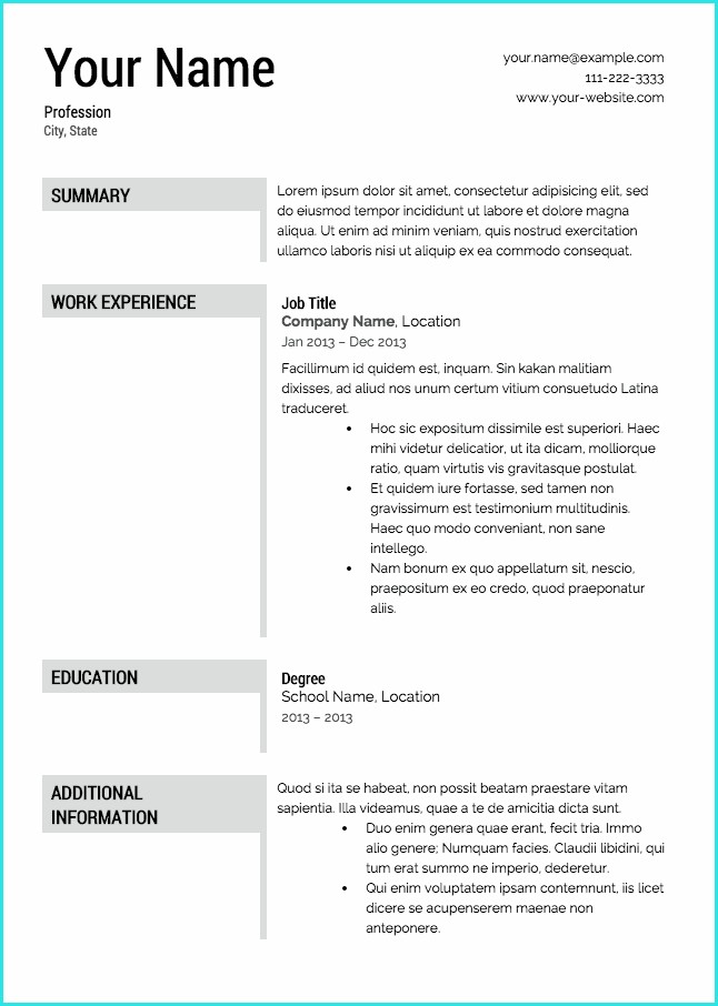 Resume Templates To Download Free Resume Templates To Download Free