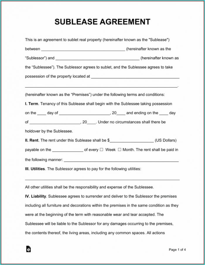 Sublease Agreement Template Sublease Agreement Template
