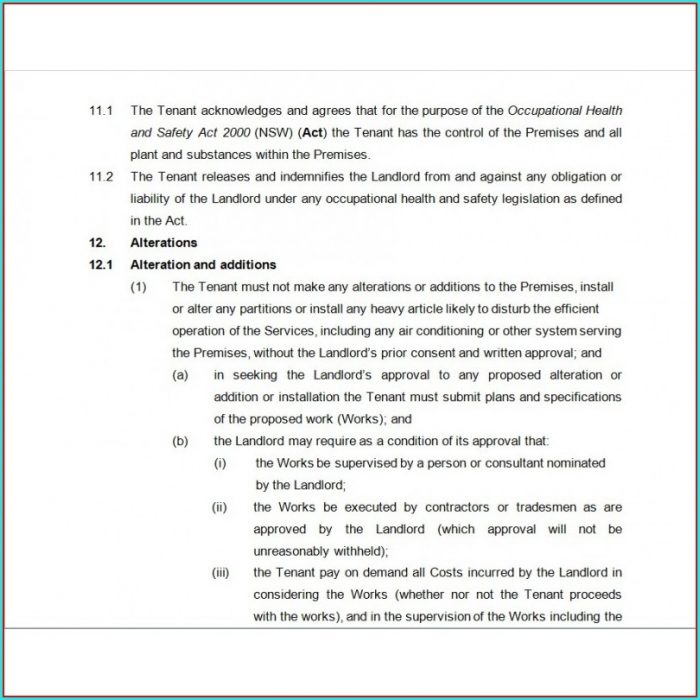 Sublease Agreement Template Nsw Sublease Agreement Template Nsw