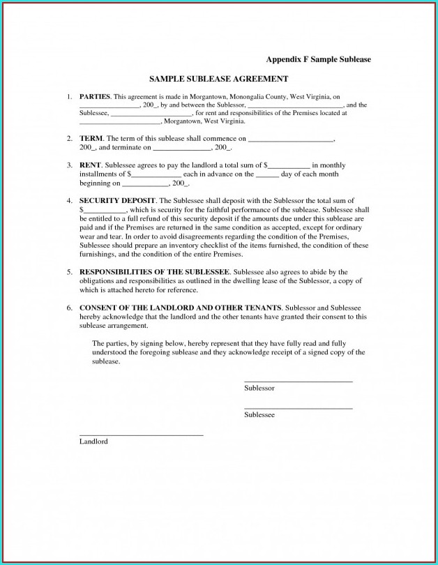 Sublet Lease Agreement Template California Sublet Lease Agreement Template California