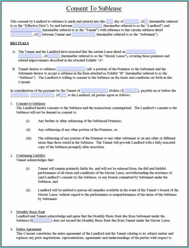 Tenant Sublease Agreement Template Tenant Sublease Agreement Template