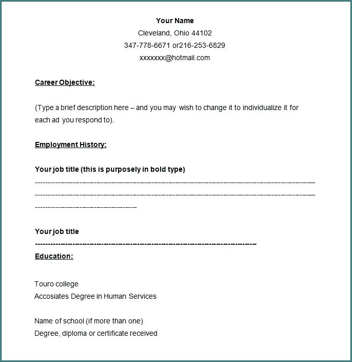 Blank Resume Template Download Blank Resume Template Download