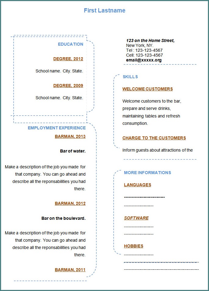 Blank Resume Template In Word Blank Resume Template In Word