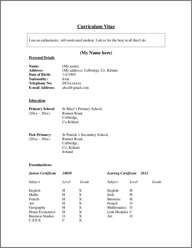 Blank Simple Resume Template Blank Simple Resume Template