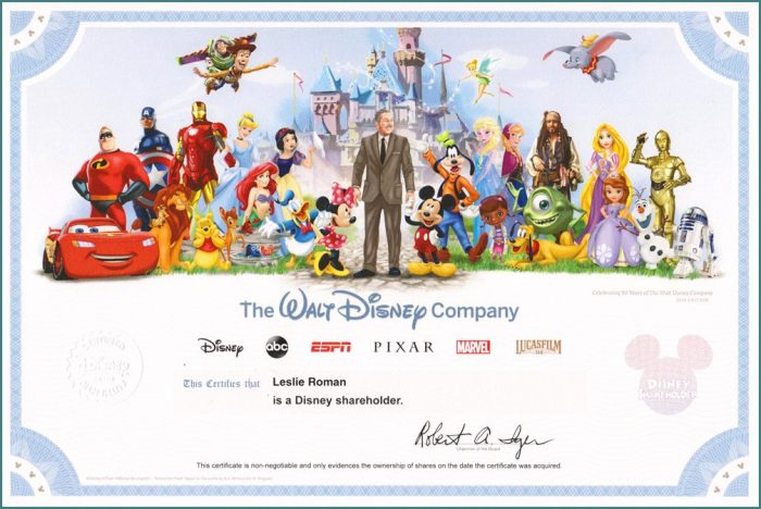 Disney Stock Certificate Template Disney Stock Certificate Template