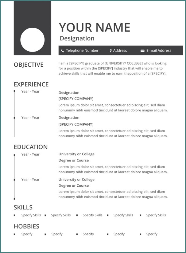 Free Blank Resume Template Pdf Free Blank Resume Template Pdf