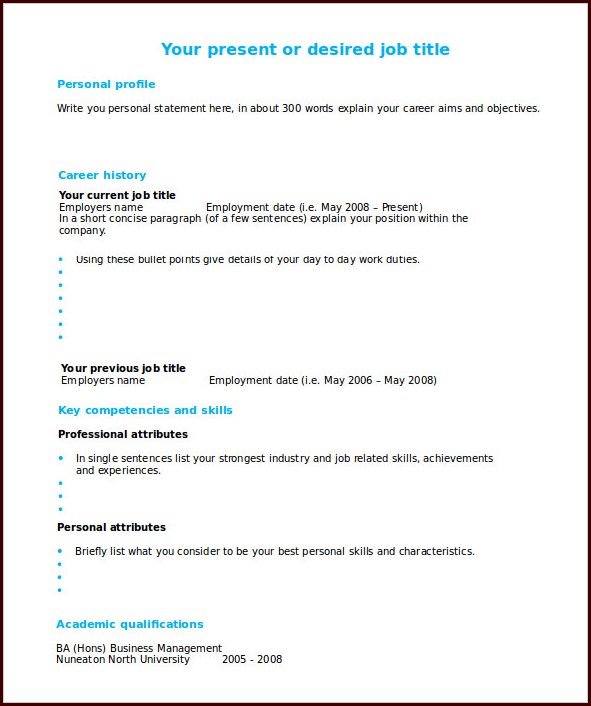 Free Cv Resume Templates Word Free Cv Resume Templates Word