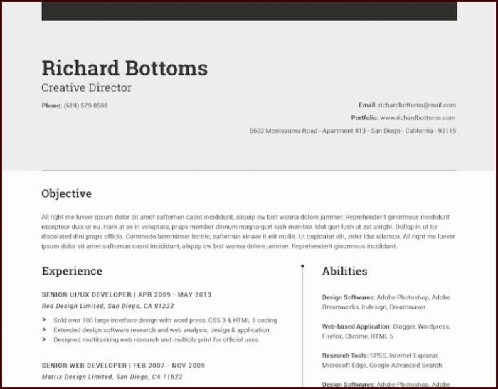 Free Easy Resume Template Word Free Easy Resume Template Word