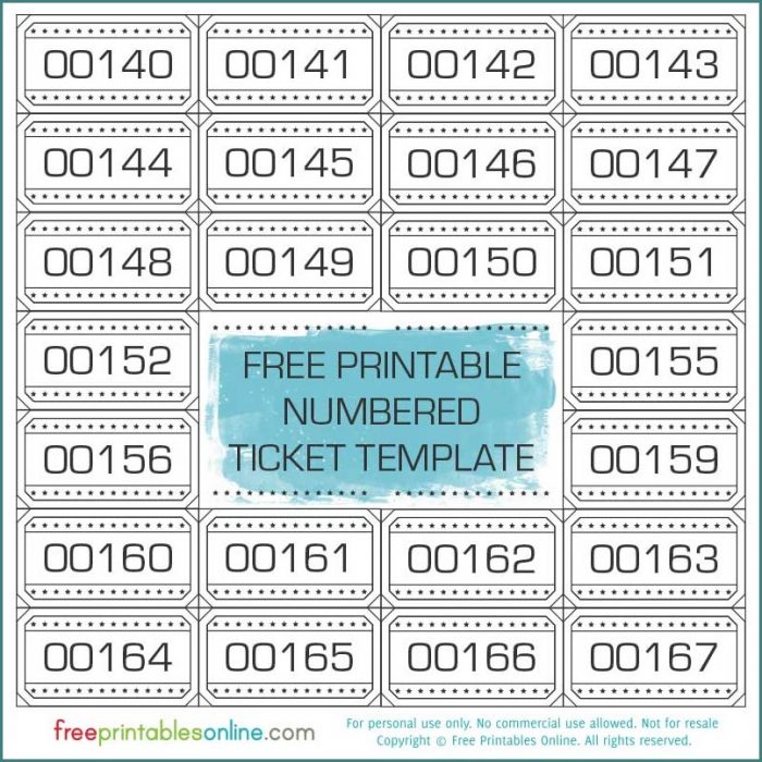 Free Raffle Ticket Template With Numbers Free Raffle Ticket Template With Numbers