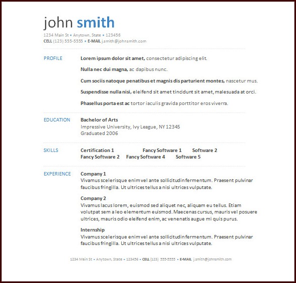 Free Resume Templates Word Download Free Resume Templates Word Download