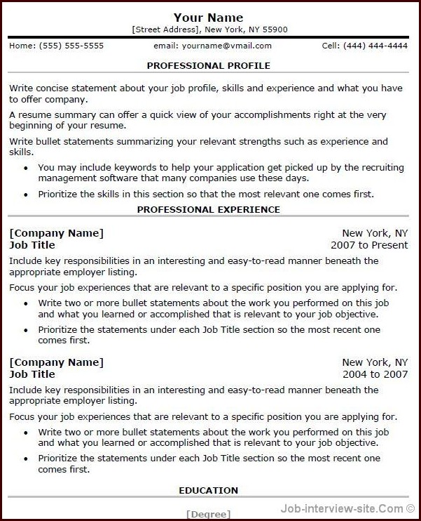 Free Resume Templates Word For Experienced Professionals Free Resume Templates Word For Experienced Professionals