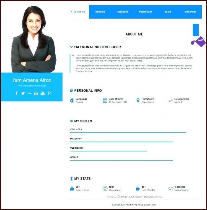 Free Resume Templates Wordpress Free Resume Templates Wordpress