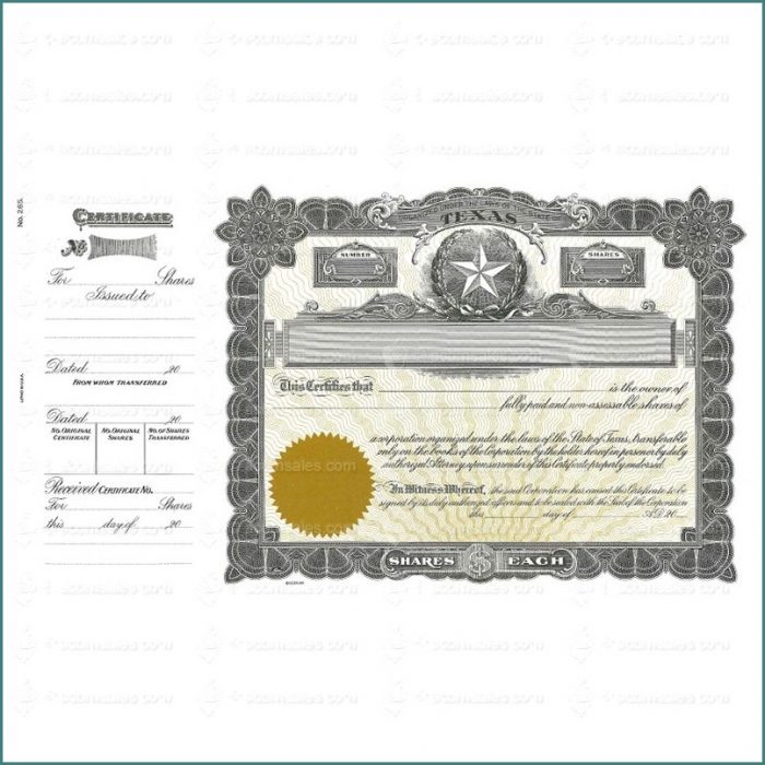 Goes Stock Certificate Template Goes Stock Certificate Template